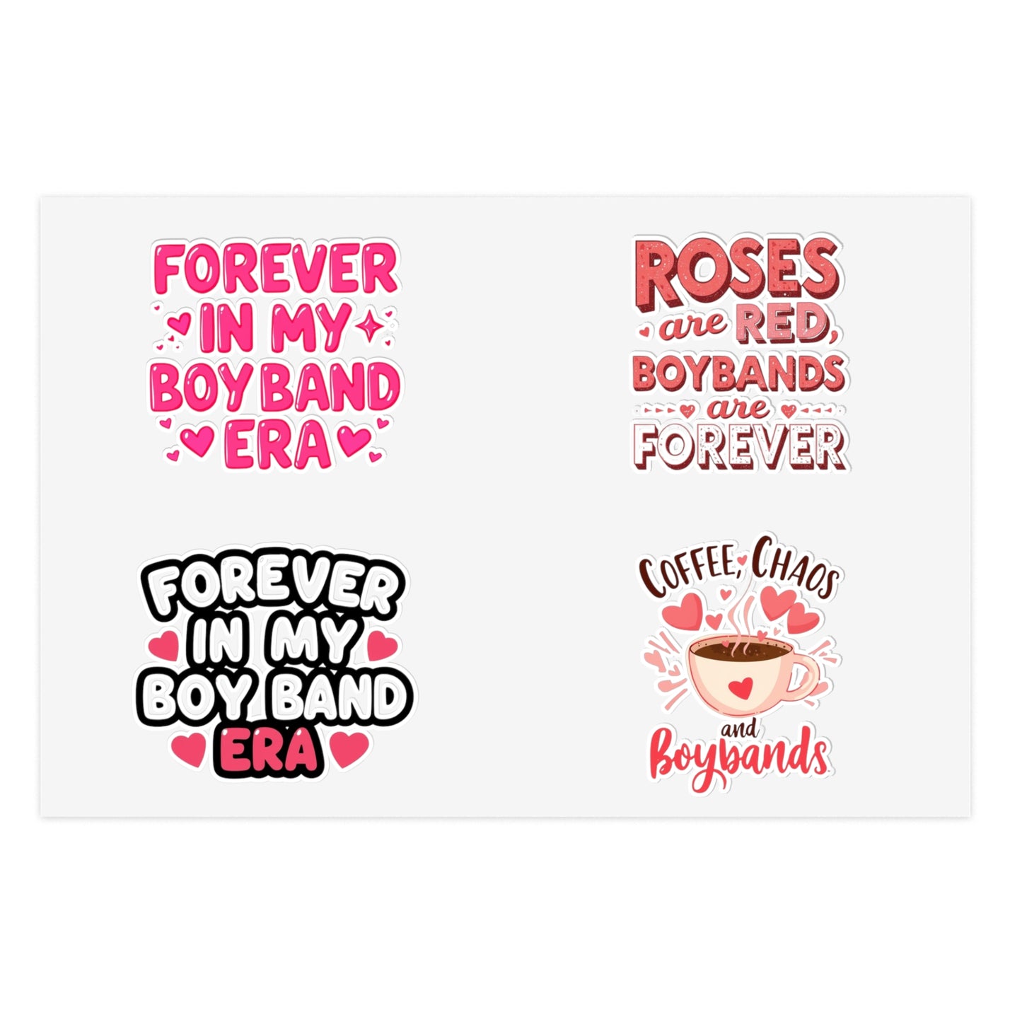 Valentine's Day Boyband Sticker Sheets — Cute K-pop Style Love Stickers