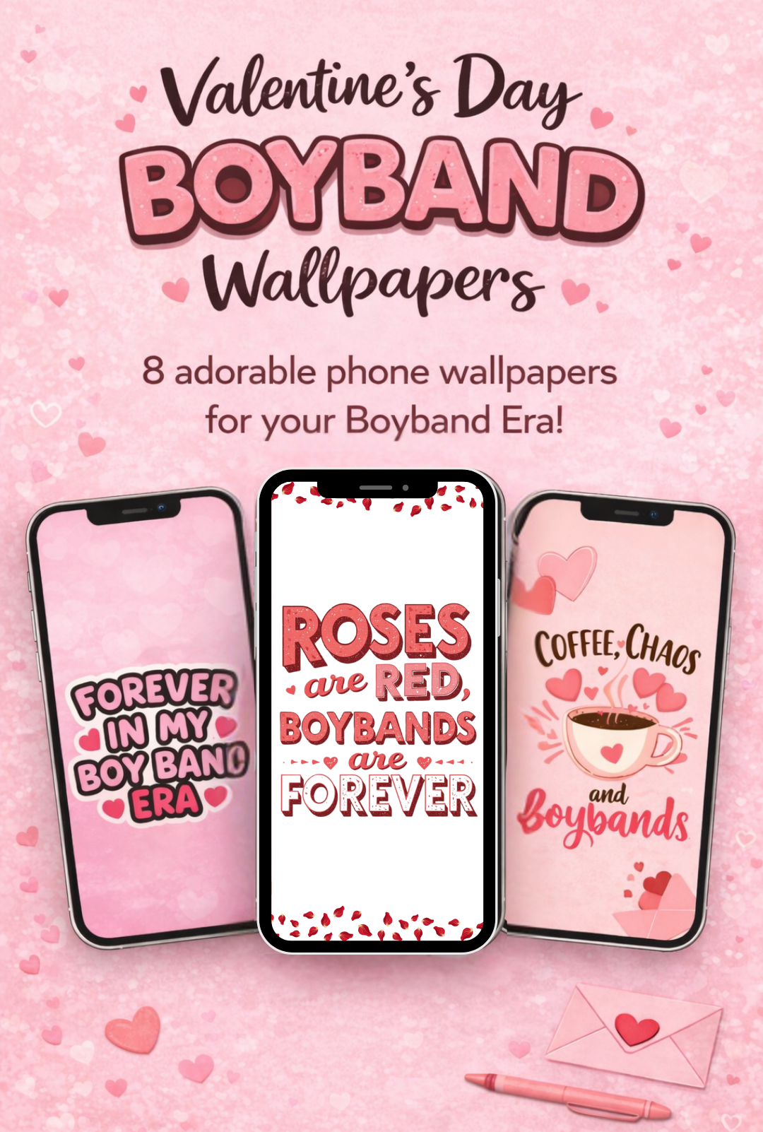 Valentine's Day Boyband Phone Wallpaper