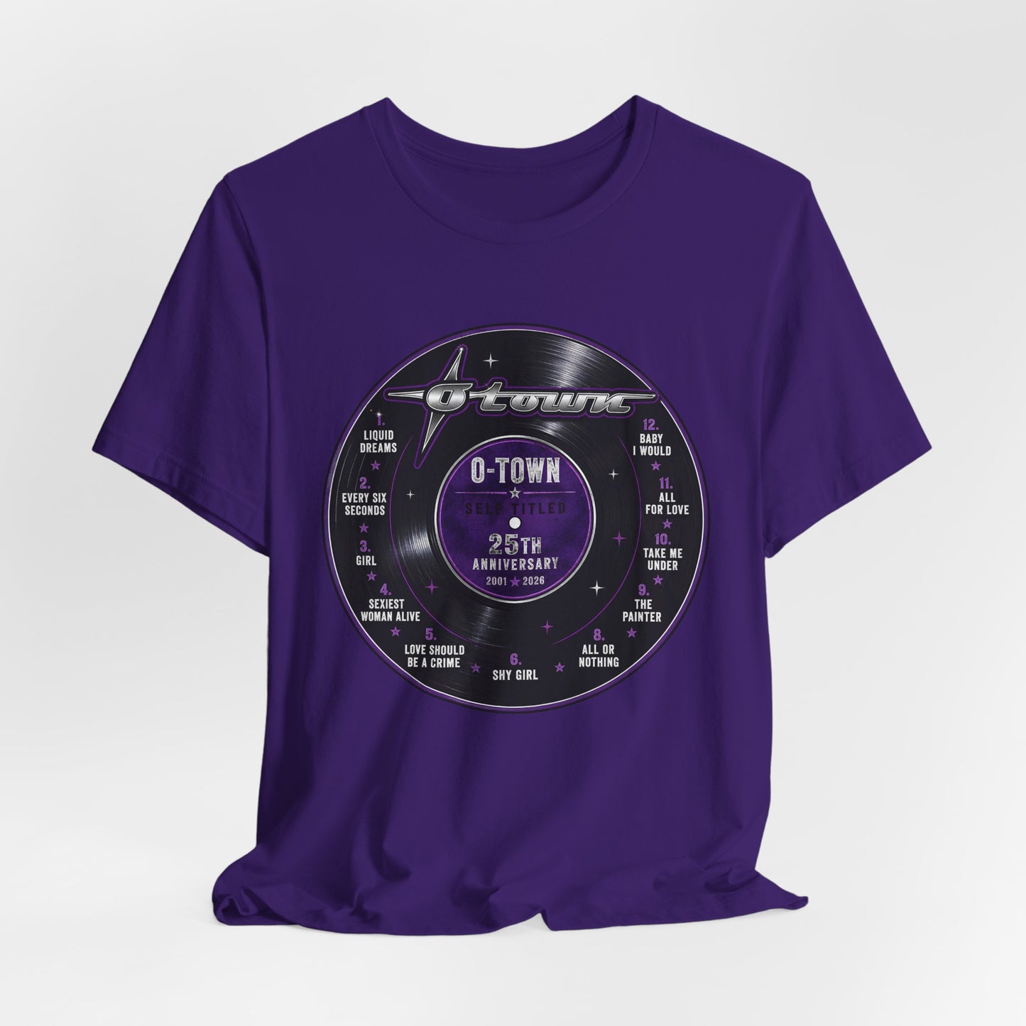 O-Town 25th Anniversary Tee — Tracklist Vinyl Design