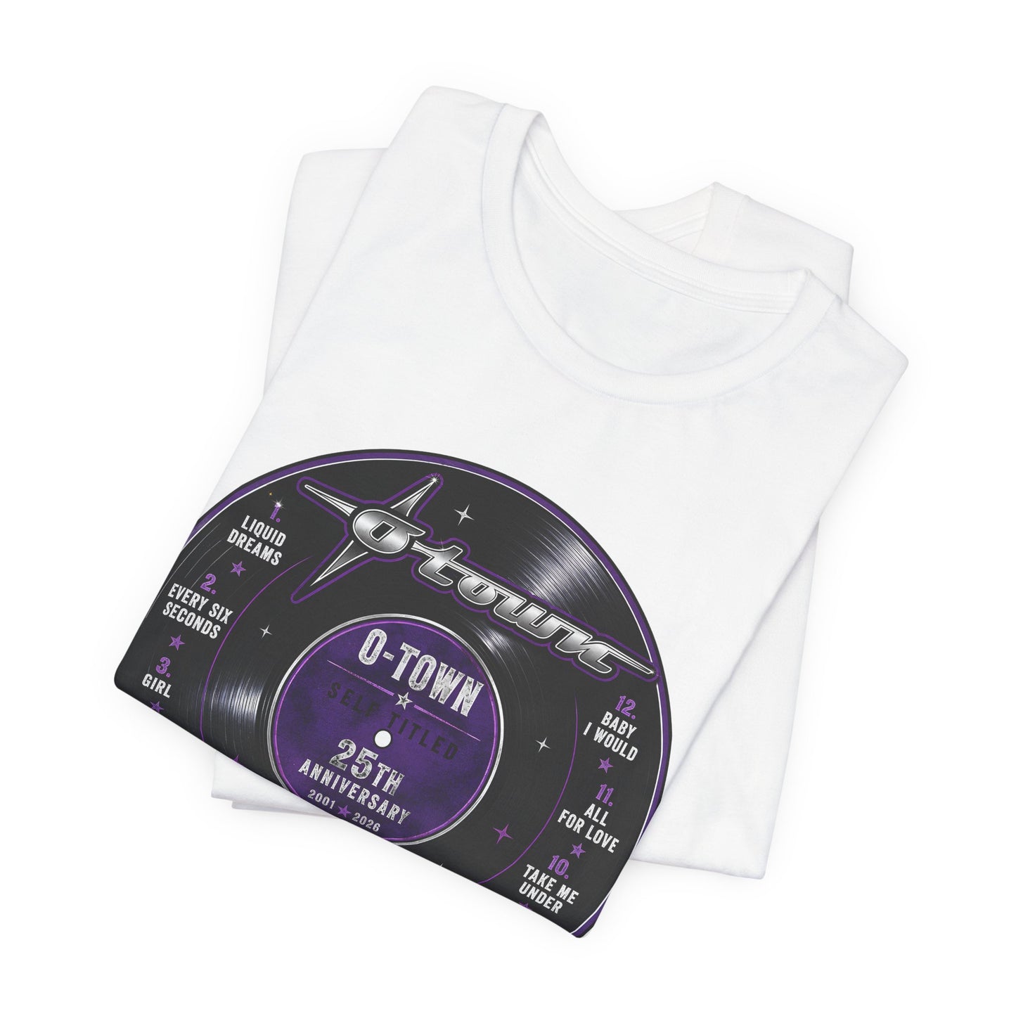 O-Town 25th Anniversary Tee — Tracklist Vinyl Design