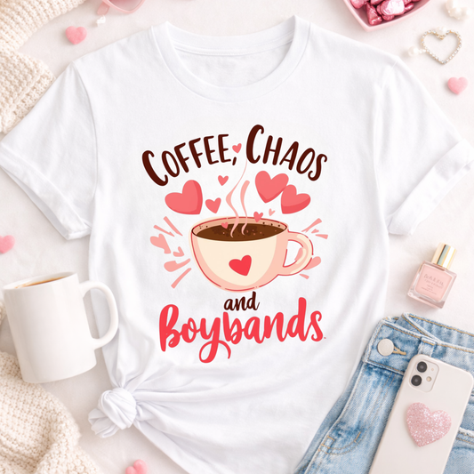 Valentine's Boyband Shirt - Coffee, Chaos and Boybands