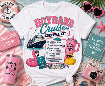 Boyband Cruise Survival Kit T‑Shirt