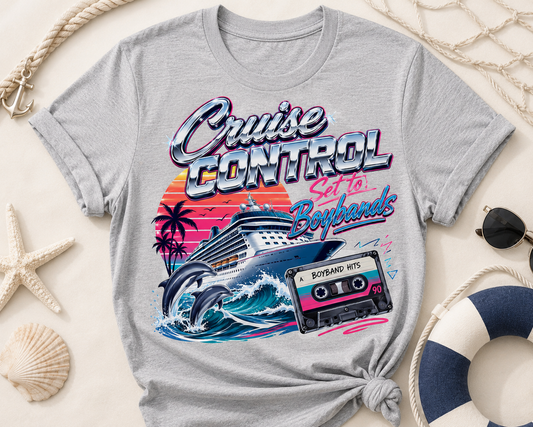 Cruise Control Set to Boybands Tee — Retro Boyband Music Shirt