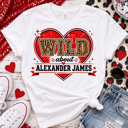 Personalized "Wild About [Name]" Heart Tee — Retro Rodeo Love T-Shirt