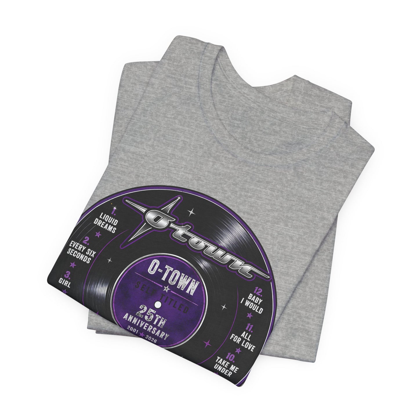 O-Town 25th Anniversary Tee — Tracklist Vinyl Design
