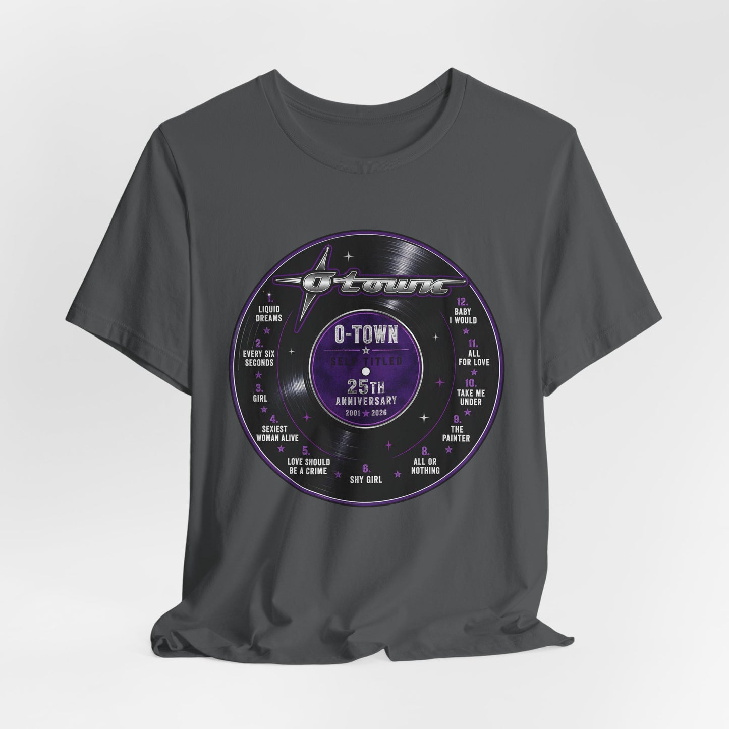 O-Town 25th Anniversary Tee — Tracklist Vinyl Design