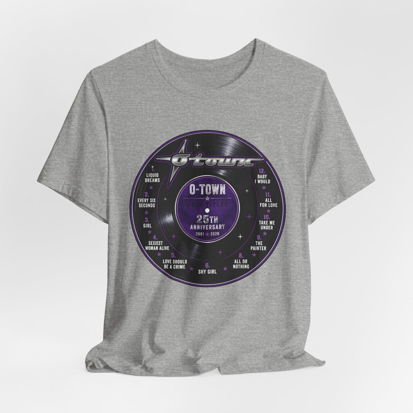 O-Town 25th Anniversary Tee — Tracklist Vinyl Design