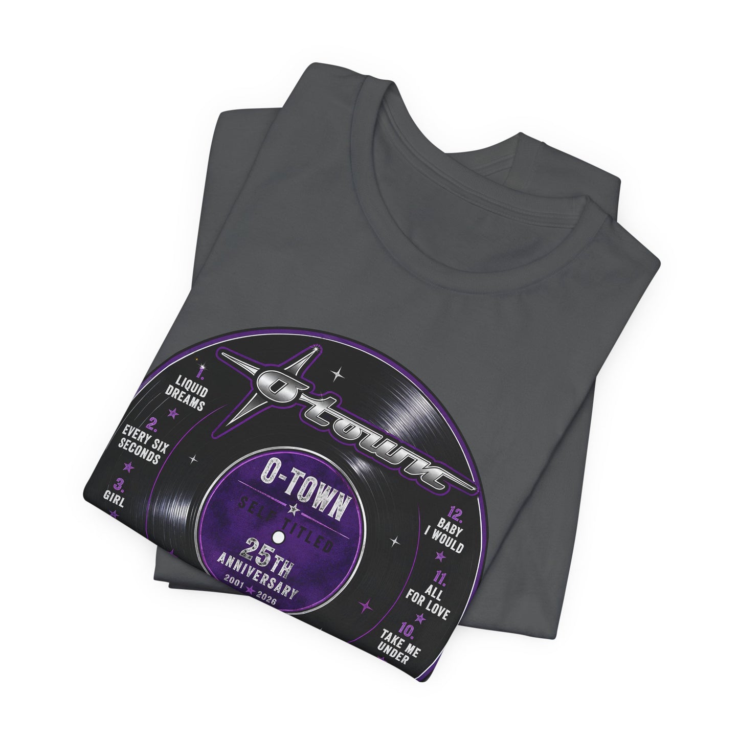 O-Town 25th Anniversary Tee — Tracklist Vinyl Design