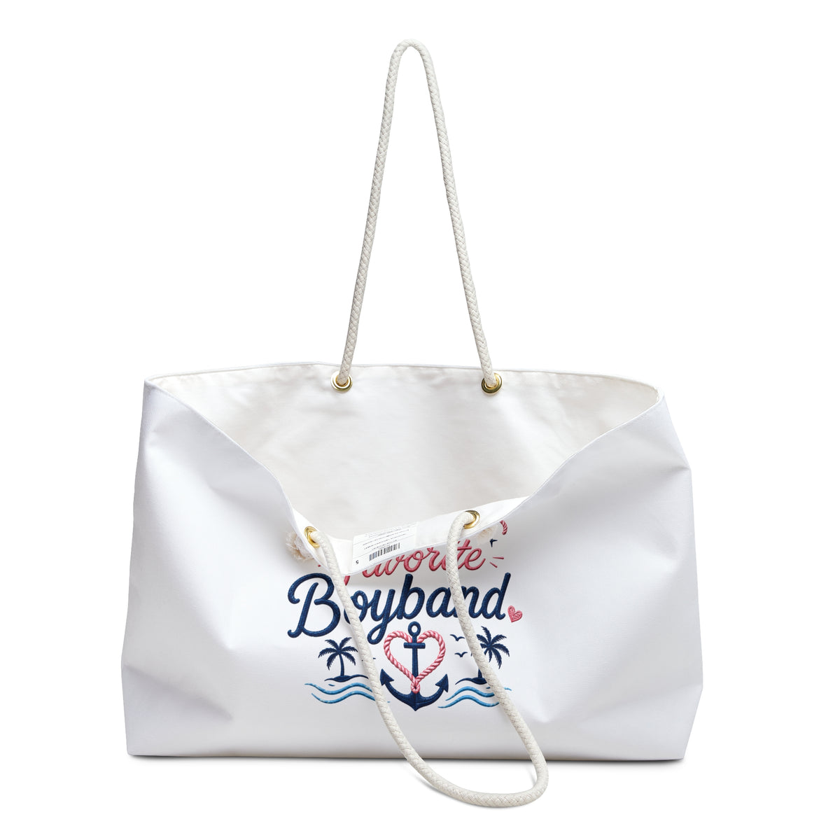 Weekender Bag — "Sailing With My Favorite Boyband" Nautical Travel Tote